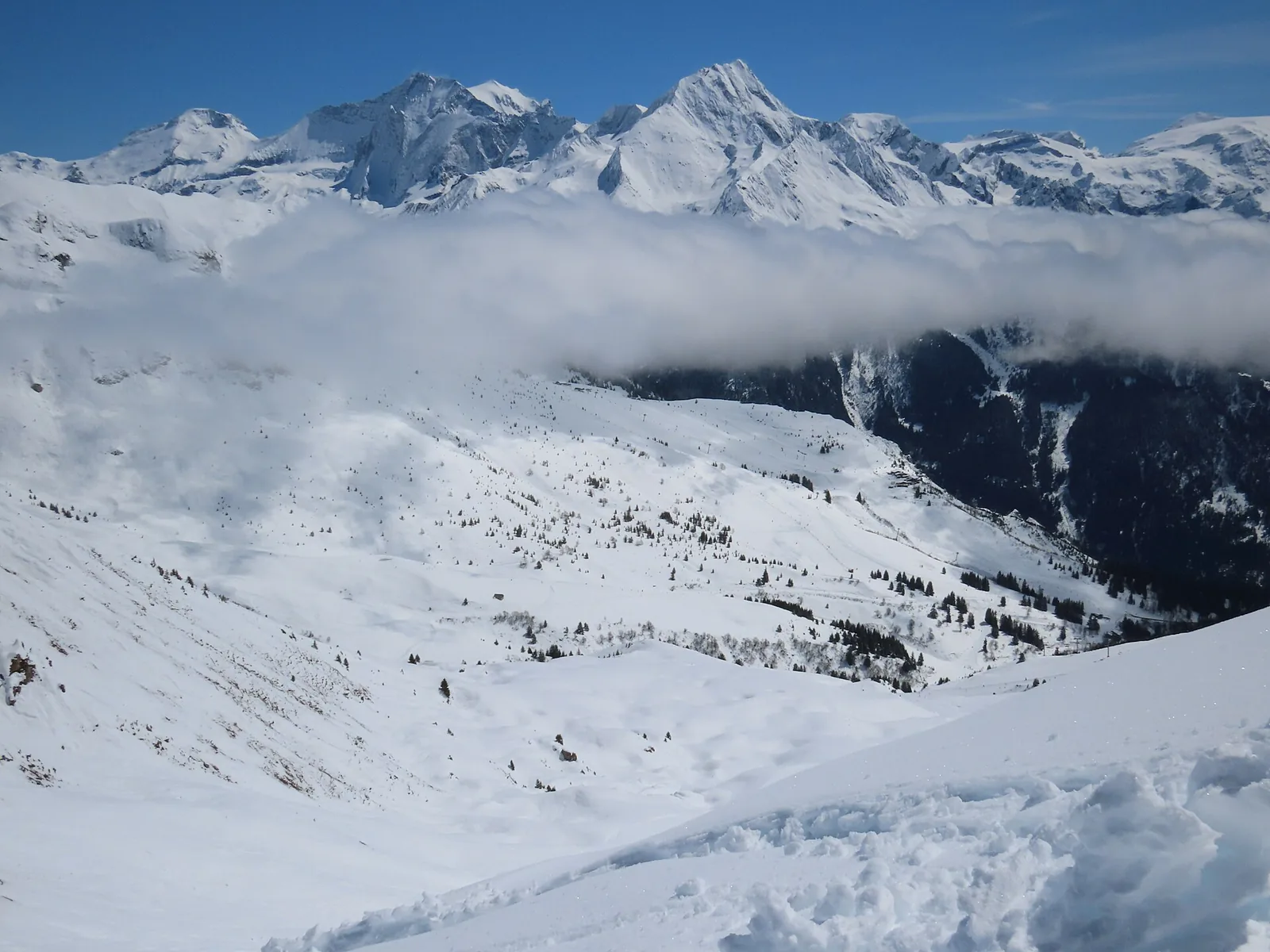 Pistes du domaine de Champagny-en-Vanoise près du col de la Petite Forcle
